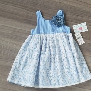 Little girl dress with lace overlay